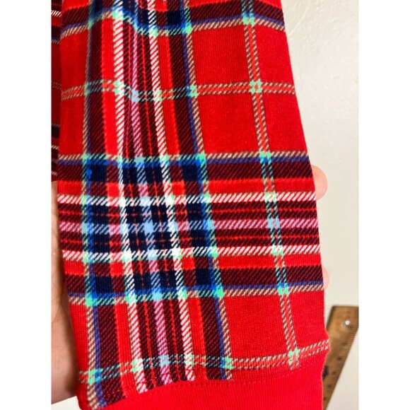 Christmas Red Plaid Top XS Festive Santa Holiday Classic Chic Preppy Retro 80s - Picture 9 of 9
